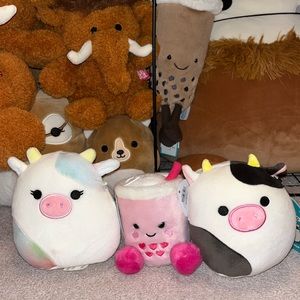 Bundle Squishmallow Palm Pal 5” Connor, 5”Candess and Pink Boba Palm Pal